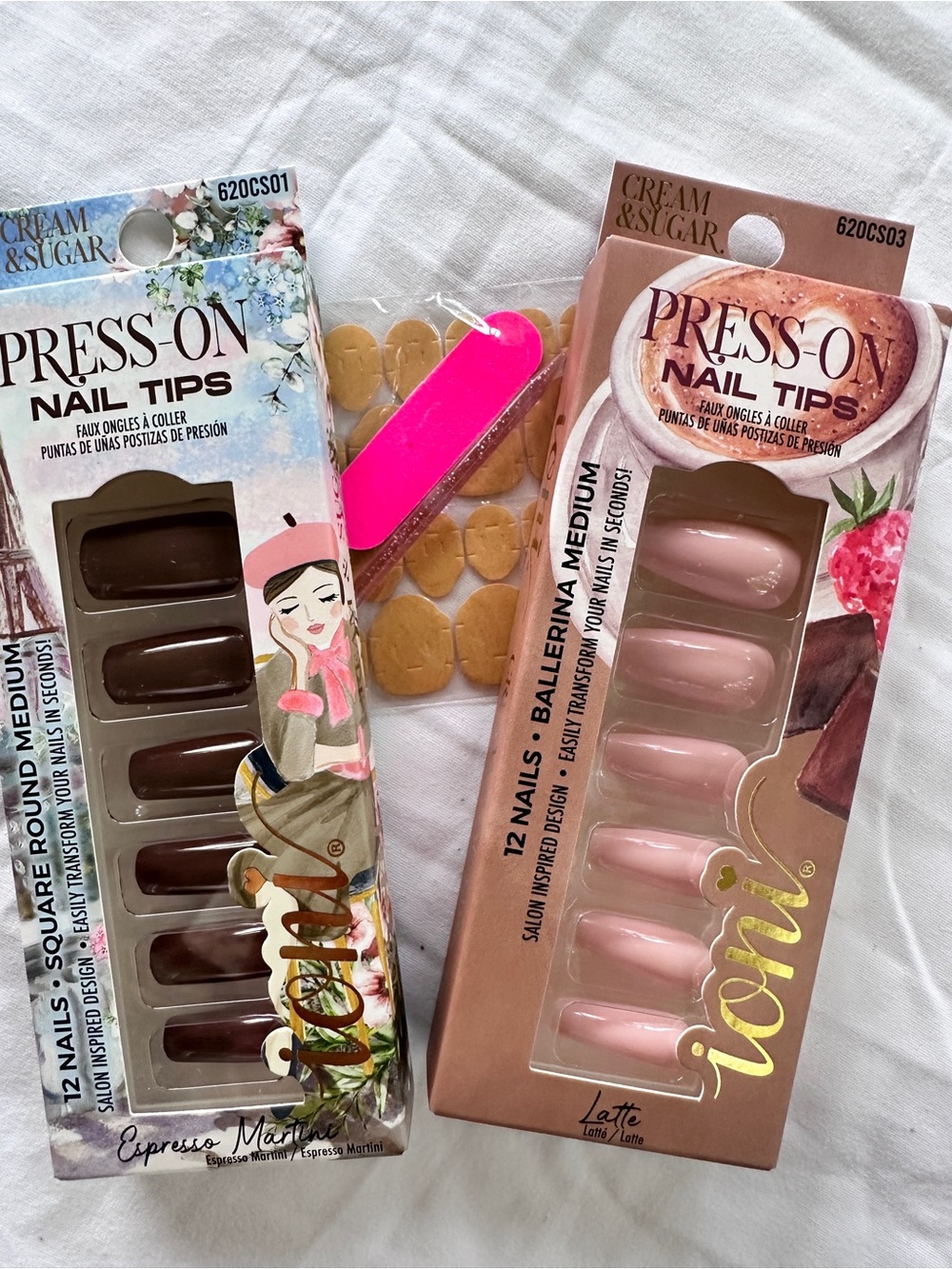 NEW FOR FALL!! ioni Press-On Nails Cream & Sugar - Espresso Martini & Latte